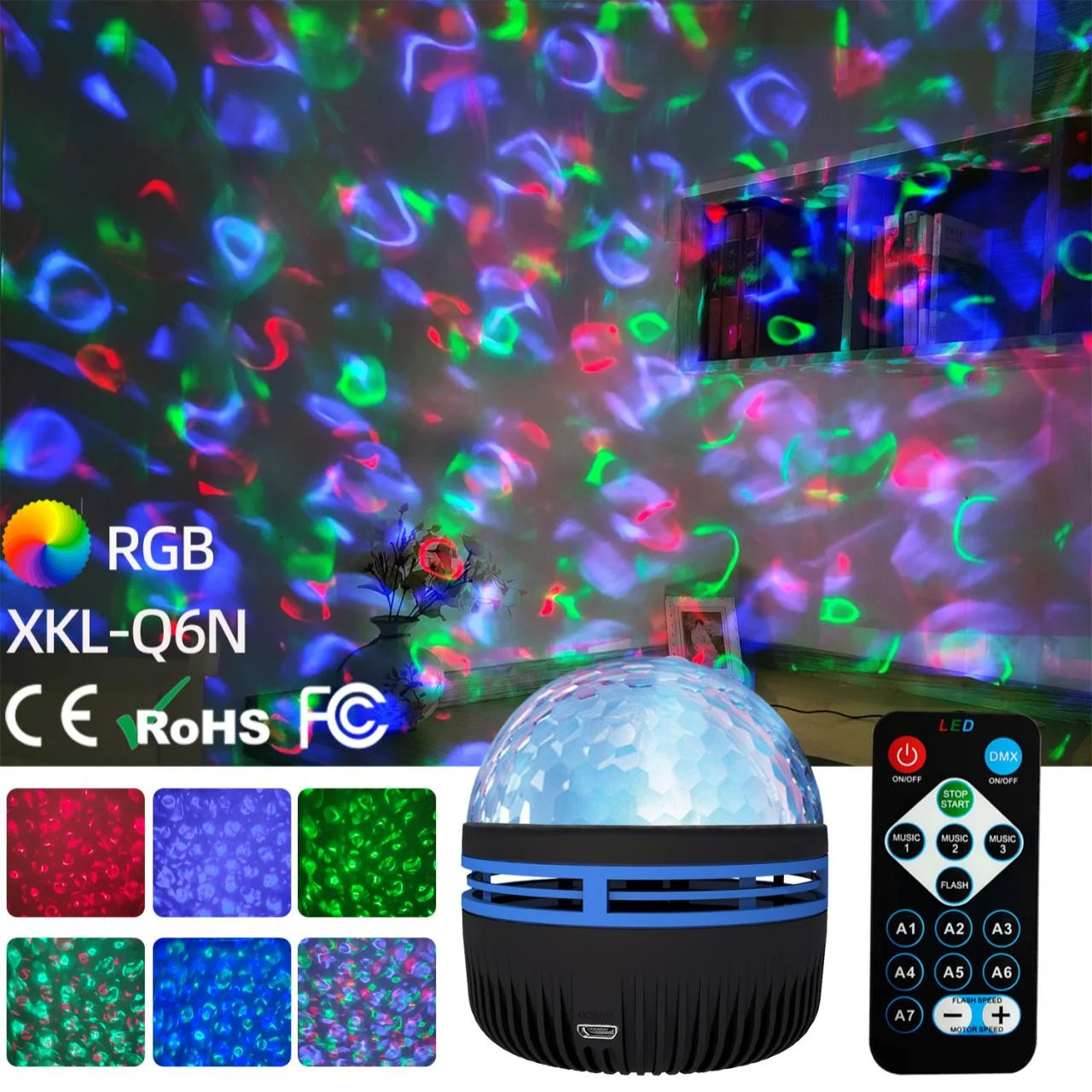 Projecteur d’Étoiles Aurore Boréale | Lampe Galaxy Ciel Étoilé Rotatif + Télécommande