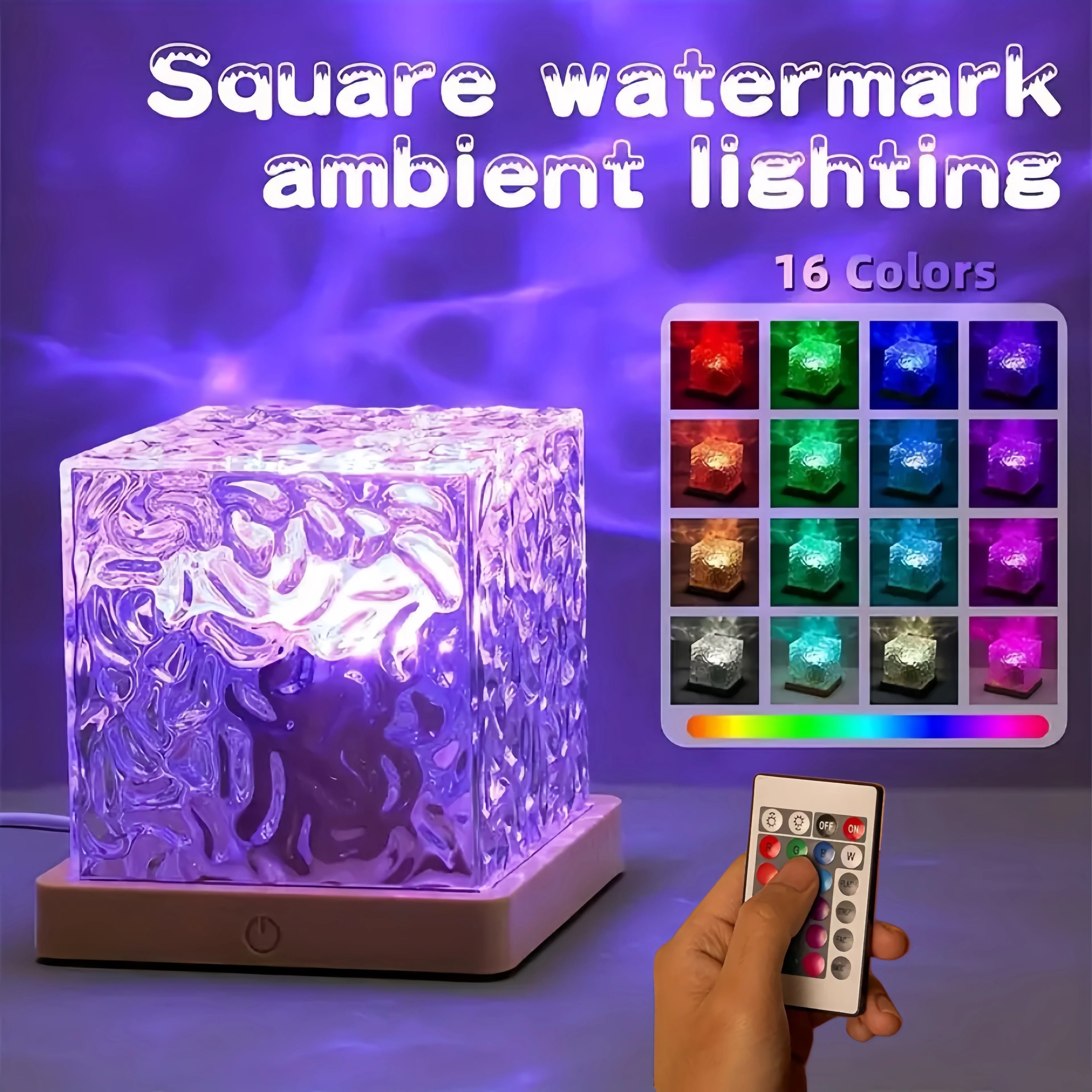 Lampe Projecteur Océan & Aurore Boréale – Effet Ondes d’Eau RGB, 16 Couleurs, Télécommande, Veilleuse LED USB pour Chambre, Salon & Bureau