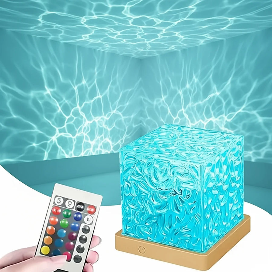 Lampe Projecteur Océan & Aurore Boréale – Effet Ondes d’Eau RGB, 16 Couleurs, Télécommande, Veilleuse LED USB pour Chambre, Salon & Bureau