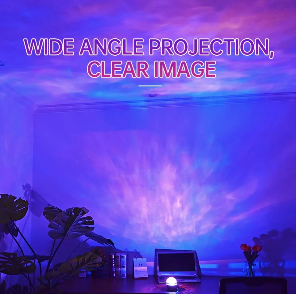 Projecteur d’Étoiles Aurore Boréale | Lampe Galaxy Ciel Étoilé Rotatif + Télécommande