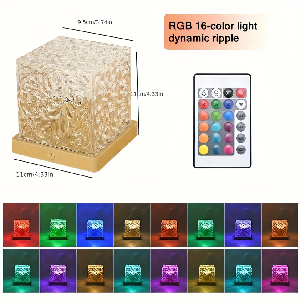 Lampe Projecteur Océan & Aurore Boréale – Effet Ondes d’Eau RGB, 16 Couleurs, Télécommande, Veilleuse LED USB pour Chambre, Salon & Bureau